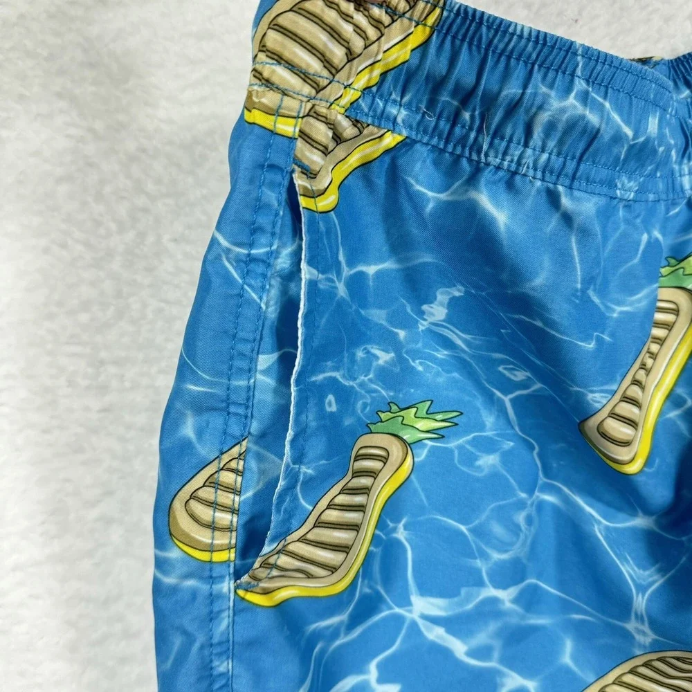 Neff‎ Swim Trunks Men M Blue Pineapple Pool Float Print Board Shorts Beach Surf
